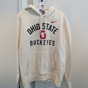 Nike Cream Ohio State Pullover Hoodie with Red & Black Accents - NEW w/ tags